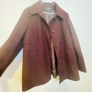 London Fog Women's Dark Burgundy Pea Coat